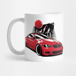 Red E92 Coupe Mountains Nature Mug